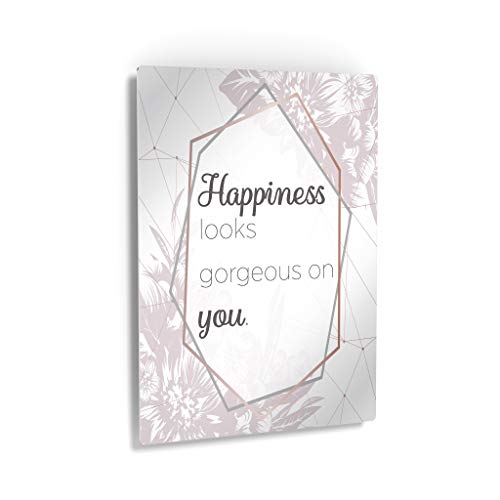 Happiness Looks Gorgeous On You Quote Motivational Wall Art Metal