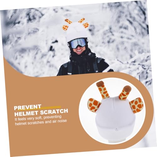Funda elástica para casco PRETYZOOM con diseño animado de nieve y esquí 3