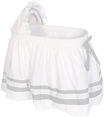 Baby Doll Bedding Modern Hotel Style II Bassinet Skirt, Grey