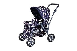 Knorrtoys 16643 Big Twin Zwillingspuppenwagen Star Blue Pink