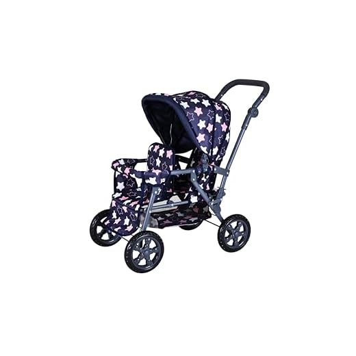 Knorrtoys 16643 Big Twin Poussette pour poupée jumelle Bleu étoilé Rose