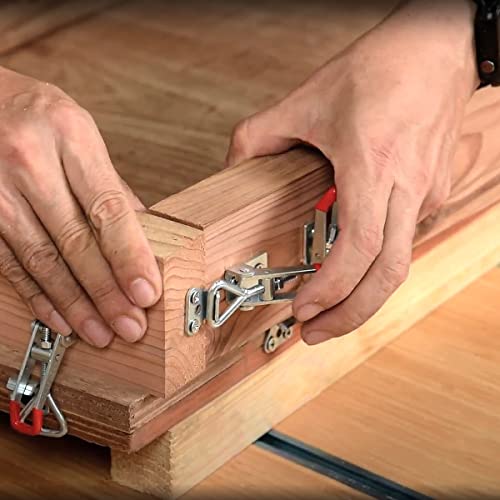Powertec 20311 Pull Action Latch Toggle Clamp 4001 - 220 Lb Holding Capacity W Red Vinyl Handle Grip, 4Pk #TOP5