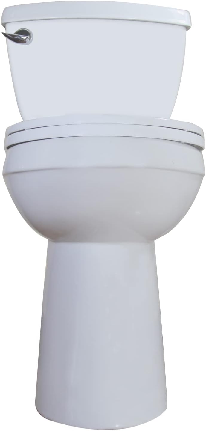 WinZo WZ5888C Extra Taller Two Piece Toilet Elongated Bowl with 21.25" Seat Height,1.28 GPF Front Flush for Seniors, White