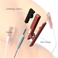 Hrekssi Sexuelle Elektrostimulation Nippelklemmen Brustwarzen mit Host Elektro Shock Klitoris/Nippel Clip Sex Spielzeug für die Frau extrem hart SM Extreme Sexspielzeug für Männer Paare,Red – Ansicht 4