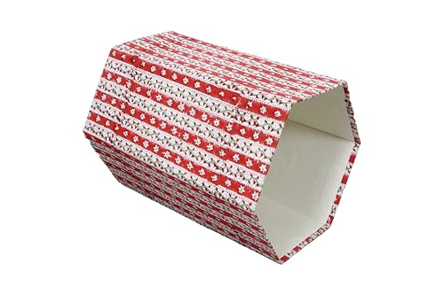 Image of Generic 3.3 Gallon Cotton Hand Block Printed Paper Waste Basket |Small Decorative Trash Can for Housewarming Gifts in Living Room, Bedroom, Bathroom | Eco-Friendly, Plastic-Free (1, RED White)