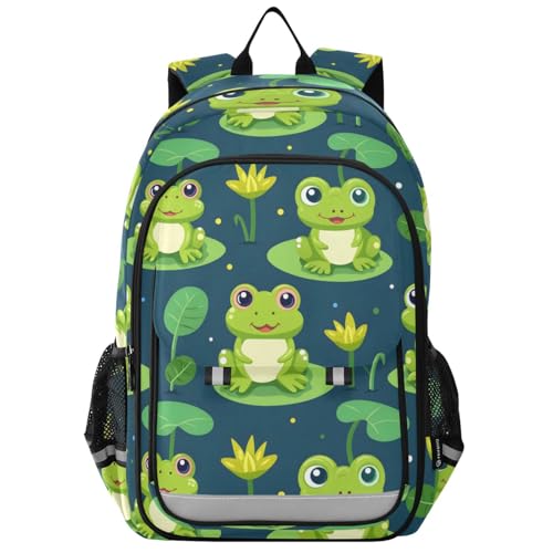 Sac à dos ordinateur portable enfants grenouille avec compartiment rembourré pour le lycée
