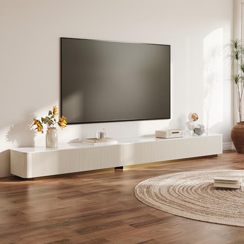 118" Fully Assembled Modern TV Console with Storage, Sintered Stone Top