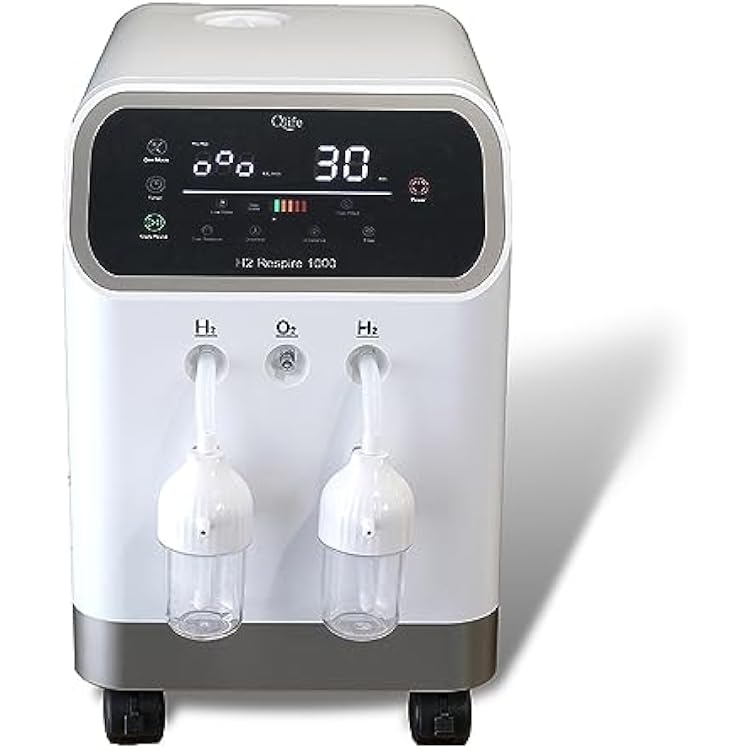 Qlife H2 Respire 1000 Clinical Molecular Pure Hydrogen & OxyHydrogen Browns Gas Inhalation System | Hydrogen Water Generator | German Electrode SPE PEM Technology | H2 Foot Spa I H2 Isolation
