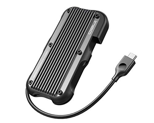 ineo USB C 3.1 Gen 2 Type-C Rugged Aluminum Cover M.2 PCIe NVMe SSD External Enclosure Case for 2280 2260 2242 2230 m2 NVMe SSD Caddy [C2594-NVME]