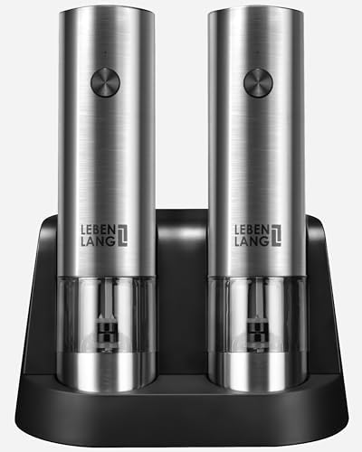 Macina Sale E Pepe Elettrico - Mulino A Batteria Con Luce LED E Regolazione Grana - Foto 10