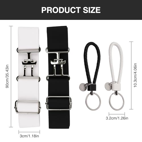 Elastic Equestrian Belt with Surcingle Buckle and Keychain, Adjustable Horse Riding Belt2