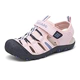 SAGUARO Sandalen Mädchen Geschlossene Trekkingsandalen Kinder Sommer Atmungsaktiv Wandersandalen für Outdoor & Freizeit Rosa,30