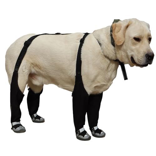 Bottes à bretelles imperméables pour chien, bottes de pluie et de neige réglables avec chaussures antidérapantes avec chaussures de protection des pattes d'animaux pour chiens, randonnée, marche en