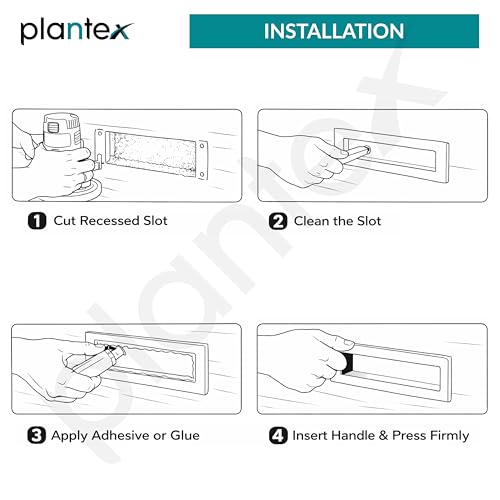 Image of Plantex Sliding Door Handle /Concealed Handle for Sliding Door /96mm Concealed Handle for Wardrobe /Kitchen Cabinet - Pack of 4 (Brass Antique)