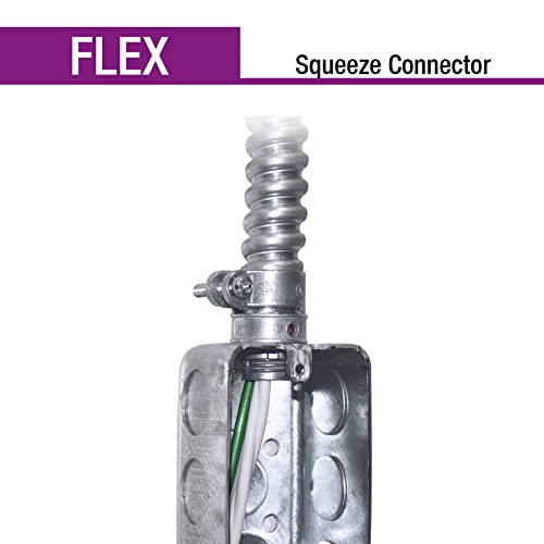 Sigma Engineered Solutions ProConnex 49408 AC/MC/Flex Squeeze Connector 3/4-Inch Conduit Fitting, 1-Pack, 1 Count (Pack of 1), Gray - Thumbnail 4