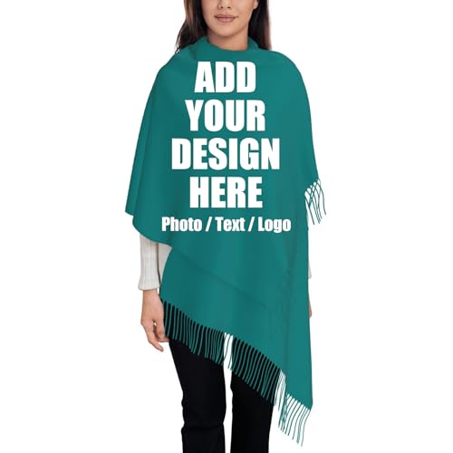 Custom Scarf for Women Design Your Own Personalized with Photo Text Logo Winter Scarves Christmas Birthday Gifts