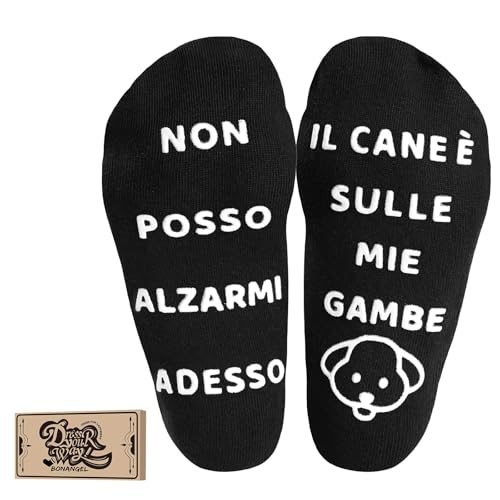 BONANGEL Calzini Divertenti Uomo Calze Antiscivolo con Disegno di Cane Fantasia Cotone 39-46 Regalo Compleanno per Amanti del Cani Nonno Fidanzato
