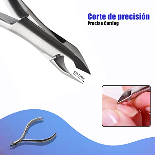 Miniatura 3 de Longivia Corta Cuticulas Profesional En Acero Inoxidable Set Con Empujador De Cuticulas Profesional Alicate Cortacuticulas Por Uñas Pies Y Manos Quita Cuticulas Manicura Pedicura