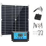 200 Watt Solar Panel Kit 12V, Dual 5V USB Outputs Solar Panel Controller Combo,with 100A Solar Charg