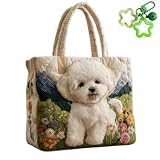 2026 Nuevo Bolso De Mano Con Oveja, Bolso De Oveja, Bolso Hecho a Mano Con Oveja, Acolchado Bordado Motivo De Oveja Divertido, For Amantes De Los Animales, Asa Acolchada(F,34 * 10 * 40cm)