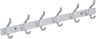 AZW Coat Rack Wall Mount,Heavy Duty Stainless Steel Metal Coat Hooks Hanging for Robes Bags Keys Hat Clothes and Bathroom Door Towels Hanger（Brushed Silver Nickel 6 Hooks