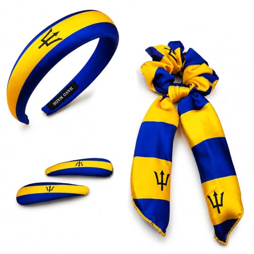 PMAIHNAS Barbados Flag Women 4-Piece Hair Accessory Set