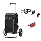 SparSet: Andersen Einkaufstrolley Royal XXL und 61 Liter Einkaufstasche Folke schwarz mit Kühlfach & Fahrrad Anhängerkupplung für E-Bike