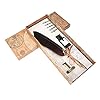 BigKing Veerpen, Vintage Retro Veer Dip Pen Kalligrafie Schrijven Pen Kantoorartikelen Geschenk met Verpakking Doos (Oude gouden staaf-bruin)