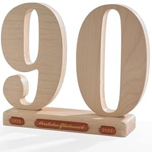Geschenk 90 geburtstag frau und mann I Alternativ Gästebuch I Deko Holzzahlen 90 Jahre mit Jahreszahlen I Geschenkidee…
