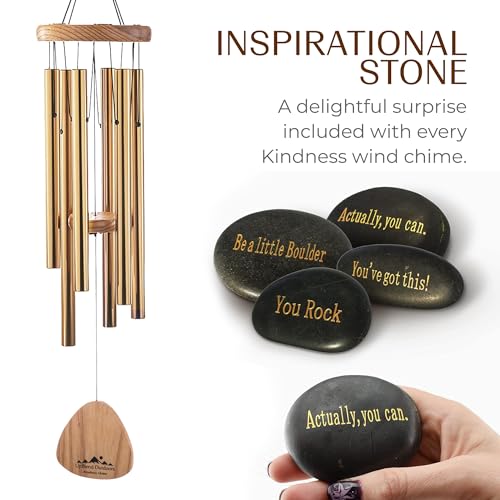UpBlend Outdoors Wind Chimes for Outside, Gift for Mom, Deep Tone, Sympathy Gifts for Loss of Loved One, Patio Decoration, Memorial Windchimes, 29" Bronze