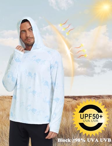 Inno Men's Sun Protection Hoodie UPF 50+ Rash Guard Shirt Long Sleeves Quick Dry Outdoor UV SPF Fishing Hiking T-Shirts3
