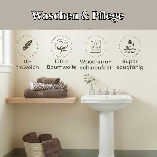 Modern Threads Trefoil Filigranes 6-teiliges wendbares garngefärbtes Jacquard-Handtuch-Set – Badetücher, Handtücher und Waschlappen… – Ansicht 7