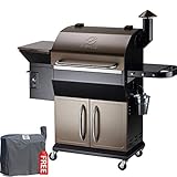 Z GRILLS ZPG-1000D 2020 New Model Wood Pellet Grill & Smoker, 8 in 1 BBQ Grill Auto Temperature Control, 1, 1060 sq in Bronze