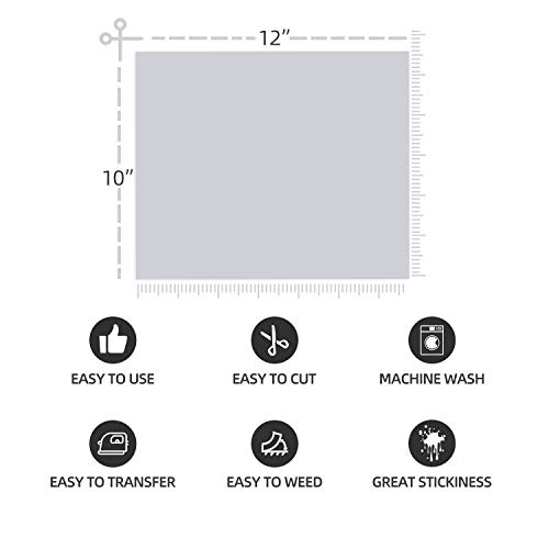 Silver Heat Transfer Vinyl Bundle : 15 Pack 12" X 10" Sheets - Silver Iron On Vinyl For Diy Iron On Fabrics T-Shirts Heat Press Machine #TOP3