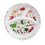 Yuecda 10inches Portion Control Plate for Balanced Eating -Healthy Nutrition Plate for Adults and Teens - Melamine Dividers, Perfect for Balanced Eating and Diet Management (1 Pieces)