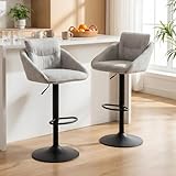 【Stabilité】Ce tabouret haut est doté de pieds en métal noir, à la fois élégants et durables. Le design arrondi de la base ajoute de la stabilité et le tabouret est livré avec un repose-pieds pour un soutien confortable.