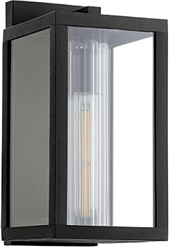 Quorum 747-12-69 Transitional One Light Wall Mount from Parks Collection in Black Finish,