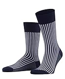 FALKE Herren Socken Oxford Stripe, Baumwolle, 1 Paar, Blau (Atlantic 6150), 41-42