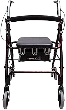 Rollator Lightweight Folding Walker 4 Wheel Adjustable Height Walking Frame with Seat Backrest Storage Bag Mobility Walking Aid Walking aids with Seats and Wheels That fold