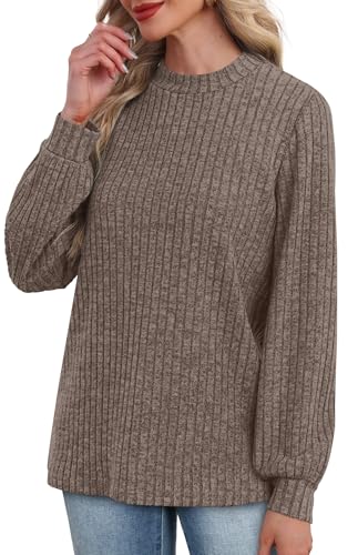 XIEERDUO Long Sleeve Shirts For Women Dressy Casual Mock Neck Fall Fashion 2025 Soft Lightweight Tunic Sweaters4