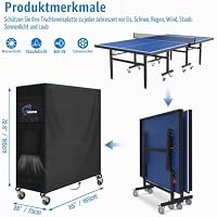 SIRUITON Tischtennis-Abdeckung 300D Oxford,Wasserdicht,165x70x185cm – Ansicht 2