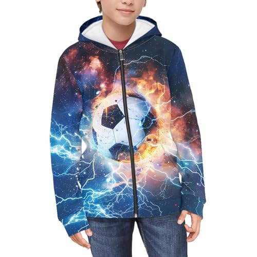 Kids Boys Long Sleeve Zipper Hoodies Full Zip Up Hooded Sweatshirt Unisex Soft Sweatshirts Coat for 6-16 Years3