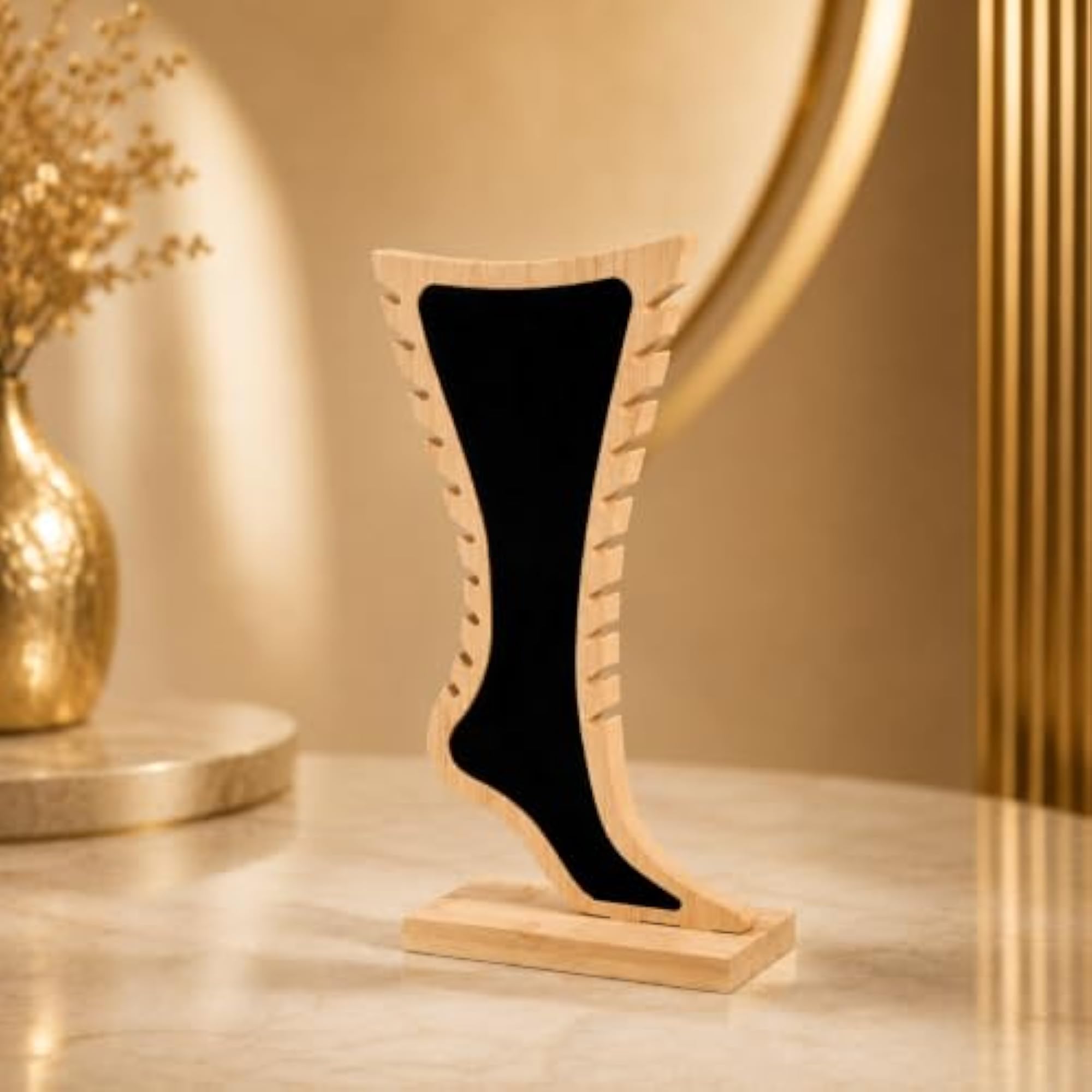 Black Bamboo Anklet Silver Payal Display Stand