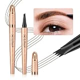 Ursoulney Eyebrow Pen - Liquid Eye Brow Microblading Pencil With Micro 4 Point Lift & Brow Pen Snatch, Long-Lasting Waterproof for Natural Eyebrow Hair Eye Makeup (Dark Brown,02#)