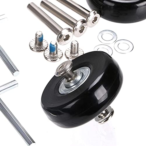 2 Pièces Roulette Valise Remplacement, Roue Valise Universelle, Kit de Roues de Rechange en Caoutchouc Silencieuse Réparation pour Accessoires Bagages Valise et Trolleys 50mmx18mm – vue 3