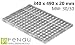 Fenau - 340 x 490 x 20 mm - Gitterrost, MW: 30/30 mm, verzinkt, Rost für Zarge: 350 x 500 x 23 mm, Bau-Normrost für Lichtschacht