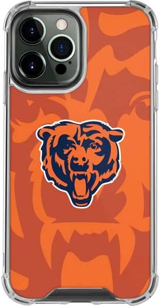 Skinit Clear Phone Case Compatible with iPhone 14 Pro Max - Officially Licensed NFL Chicago Bears Double Vision Design