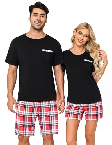 Short Sleeve Cotton Couple Pajamas