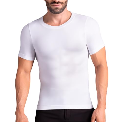 Men's Compression Short Sleeve Shirt Tummy Control Slimming Shapewear Undershirt Workout T-Shirts