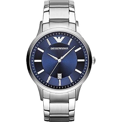 Emporio Armani Reloj Hombre, Movimiento de tres manecillas con fecha, caja de acero inoxidable plateado de 43 mm con correa de acero inoxidable, AR11180, Azul marino y tono plateado | Ya disponible en tu tienda friki favorita! En mundofriki.es! Emporio Armani Reloj Hombre, Movimiento de tres manecillas con fecha, caja de acero inoxidable plateado de 43 mm con correa de acero inoxidable, AR11180, Azul marino y tono plateado | Ya disponible en tu tienda friki favorita! En mundofriki.es!